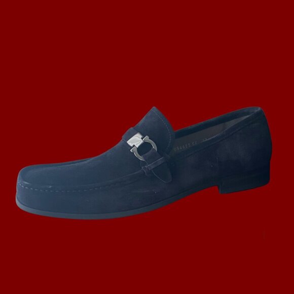 Salvatore Ferragamo Black Suede Bit Loafers – Size 13.5 - Picture 5 of 9